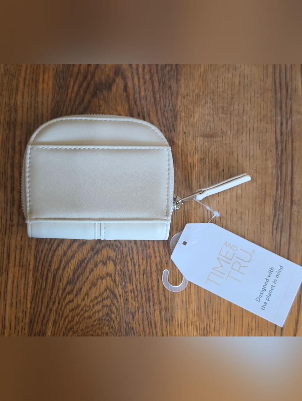 Time and Tru Women's Becca Zip Around Wallet In Solid Beige NWT